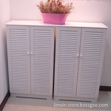 Wooden Shoe Cabinet, Available in White Color